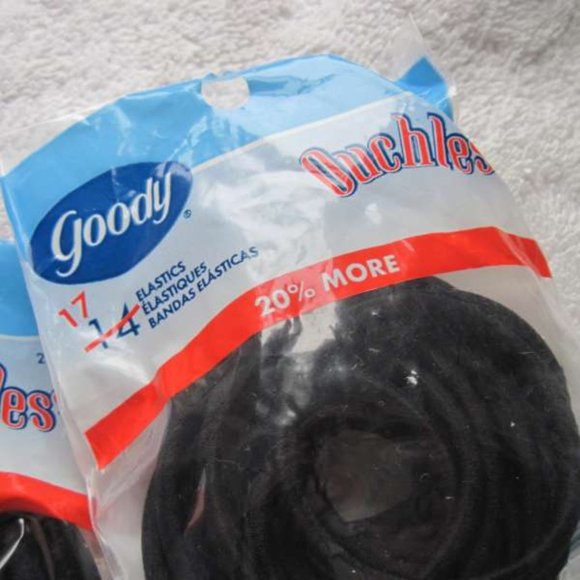 17 Black Goody Ouchless Ponytailer Hair Bands No Metal Elastics 2004 Old Formula - Picture 1 of 8
